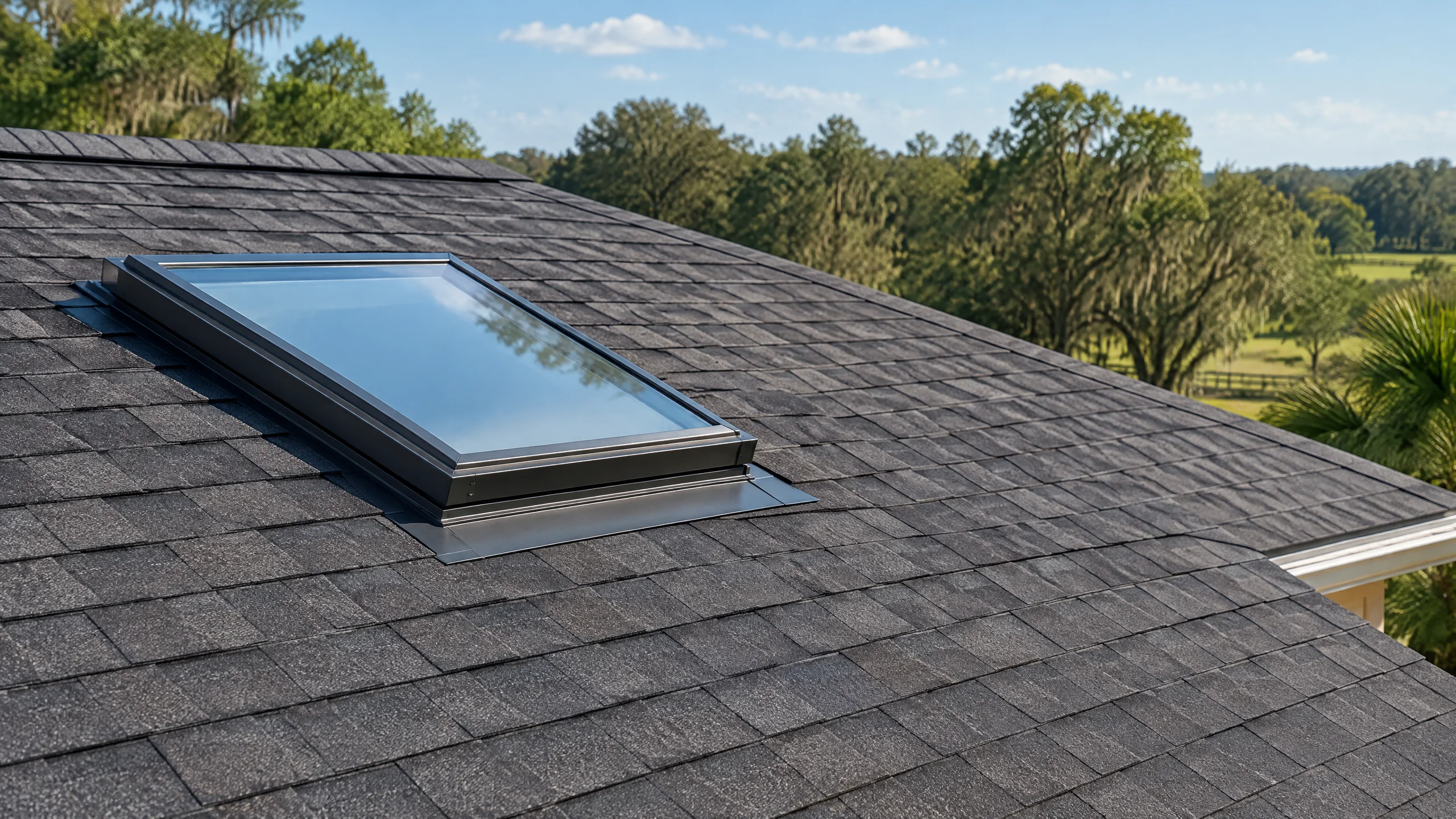 Low-profile skylight installation on a Plant City residential shingle roof