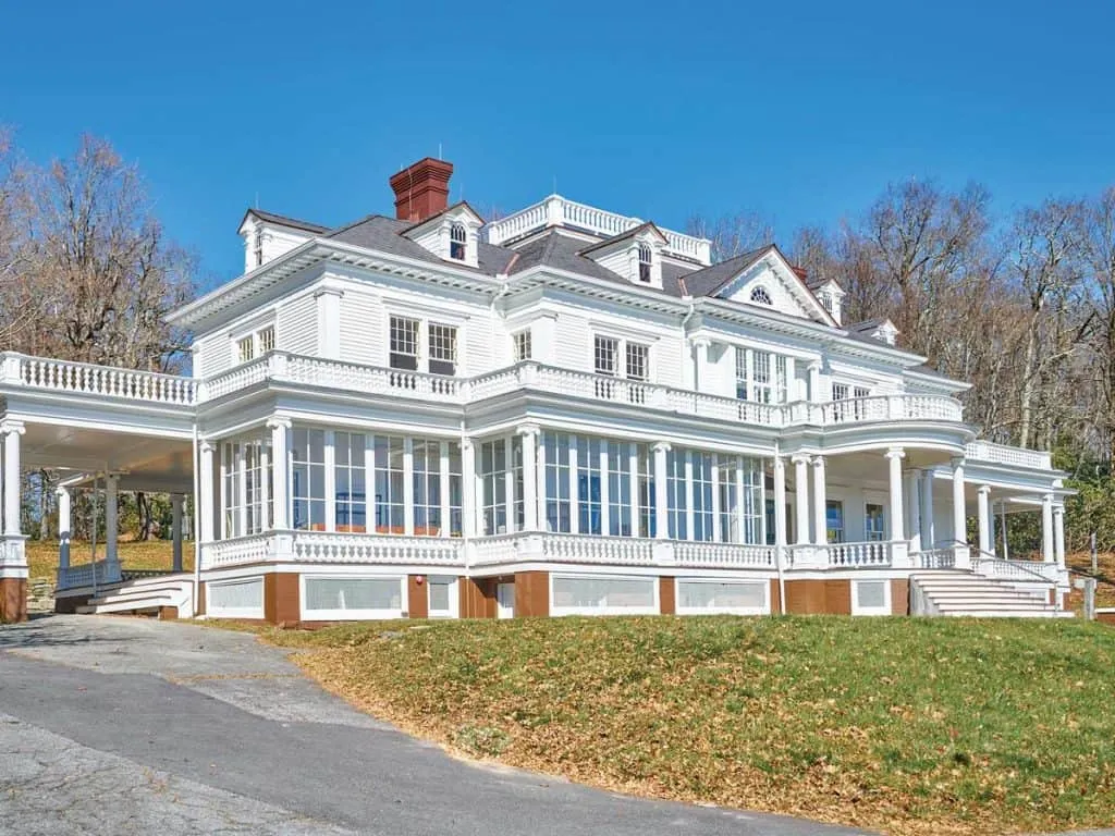 Historic Moses H. Cone Manor in Blowing Rock NC with restored slate-look Enviroshake roofing
