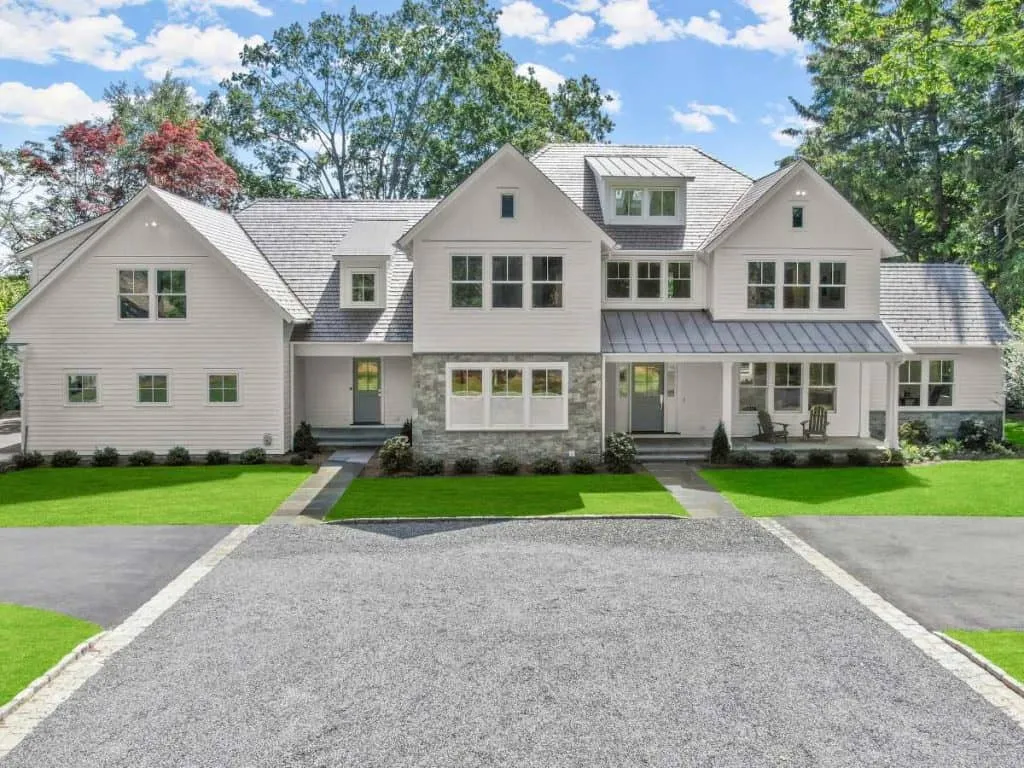 Luxury Westport Connecticut home with Enviroshake composite cedar shake roofing by VAS Construction