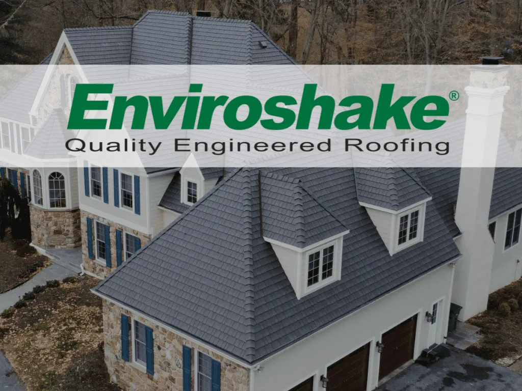 Insurance document showing cedar shake roof coverage denial with Enviroshake alternative highlighted