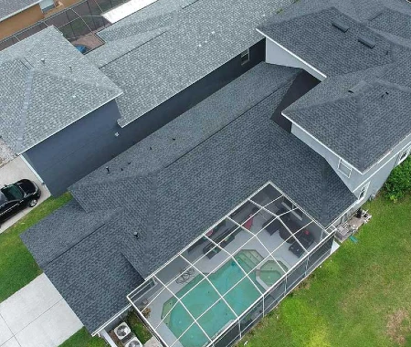 view of a large building roof